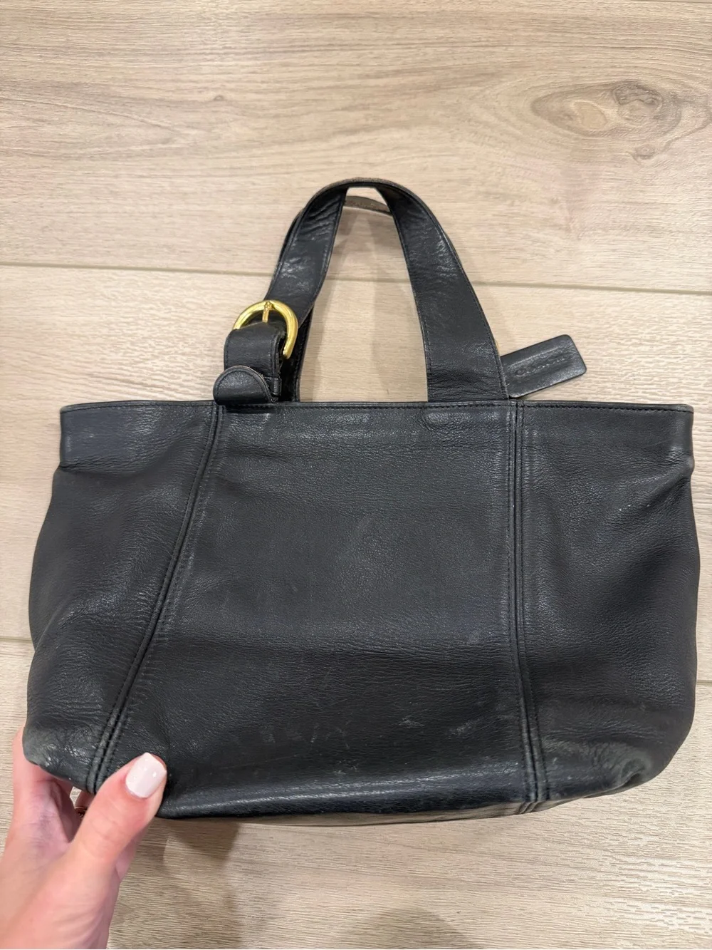 Vintage 1997 Coach 4133 Waverly Black Leather Tote Bag